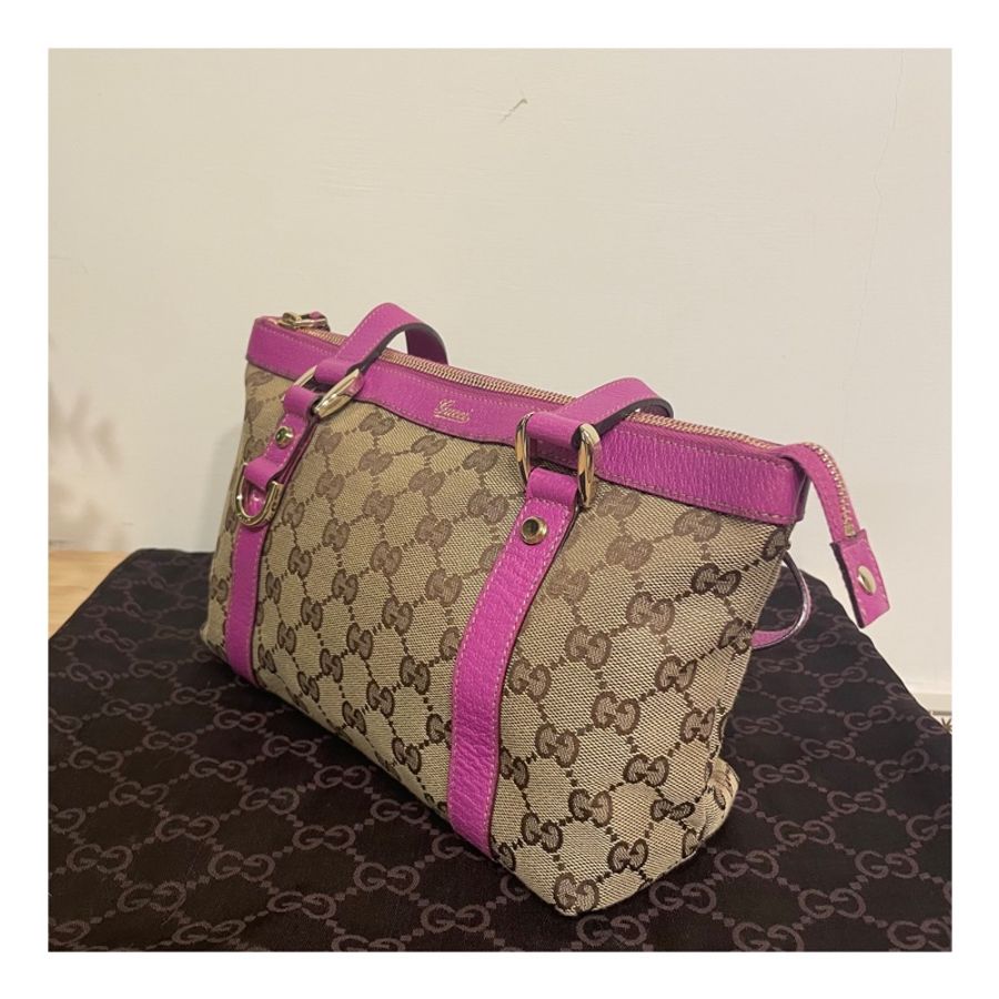 GUCCI ABBEY 經典帆布托特包 肩背包 手提包 小托特包 Small GG Canvas Tote-3