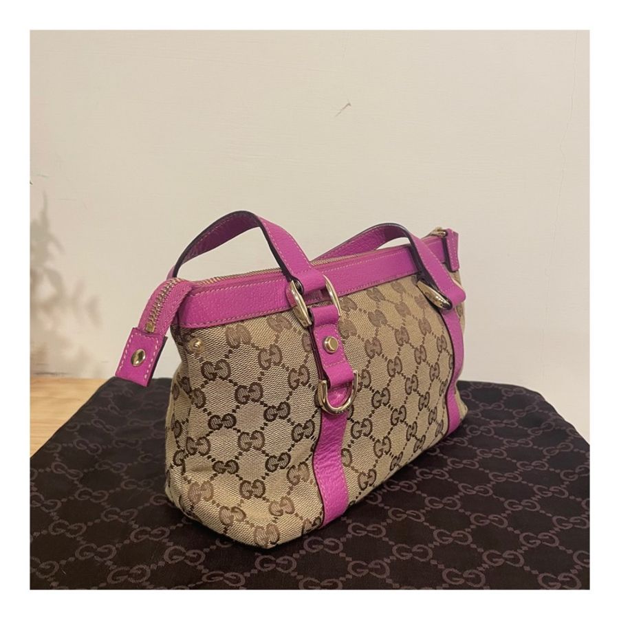 GUCCI ABBEY 經典帆布托特包 肩背包 手提包 小托特包 Small GG Canvas Tote-5