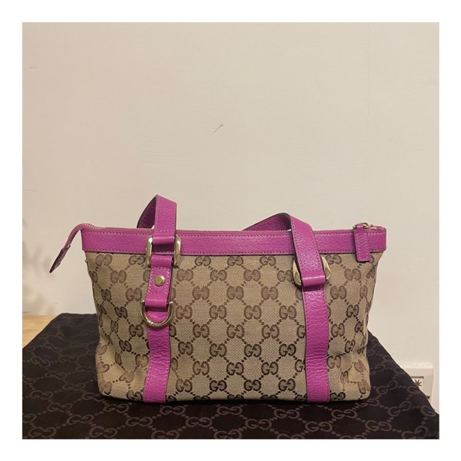 GUCCI ABBEY 經典帆布托特包 肩背包 手提包 小托特包 Small GG Canvas Tote-6