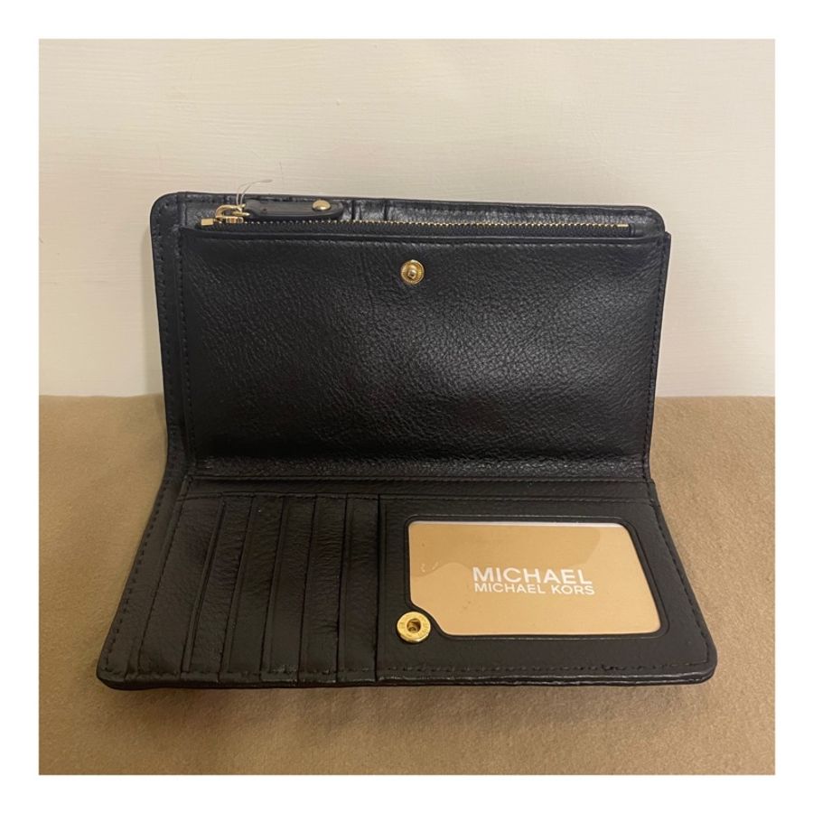 MK MICHAEL KORS Big Valley 黑色長夾 皮夾 錢包-3