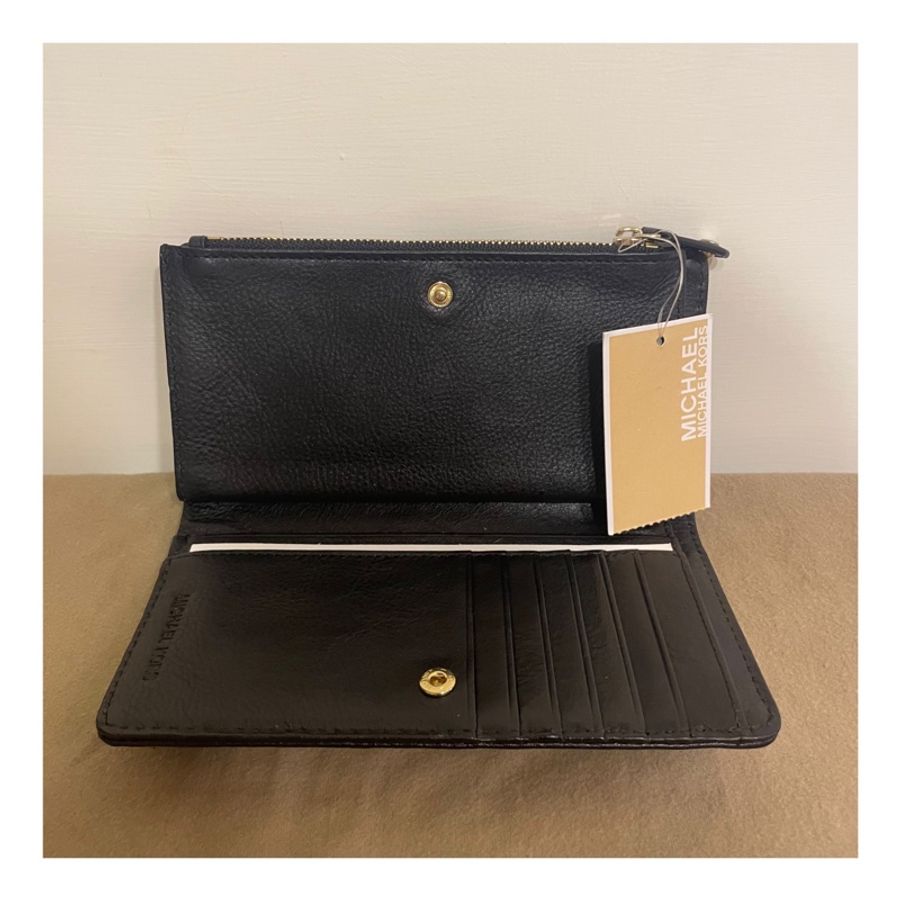MK MICHAEL KORS Big Valley 黑色長夾 皮夾 錢包-4