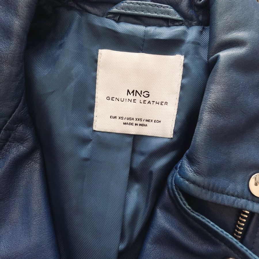 MNG真皮女皮衣外套皮夾克機車外套-3