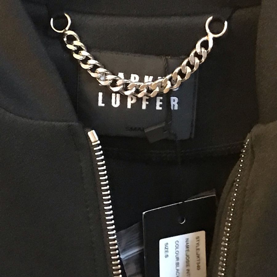 全新Markus Lupfer貴牌黑色肩膀亮珠設計外套 S-小L可穿-4