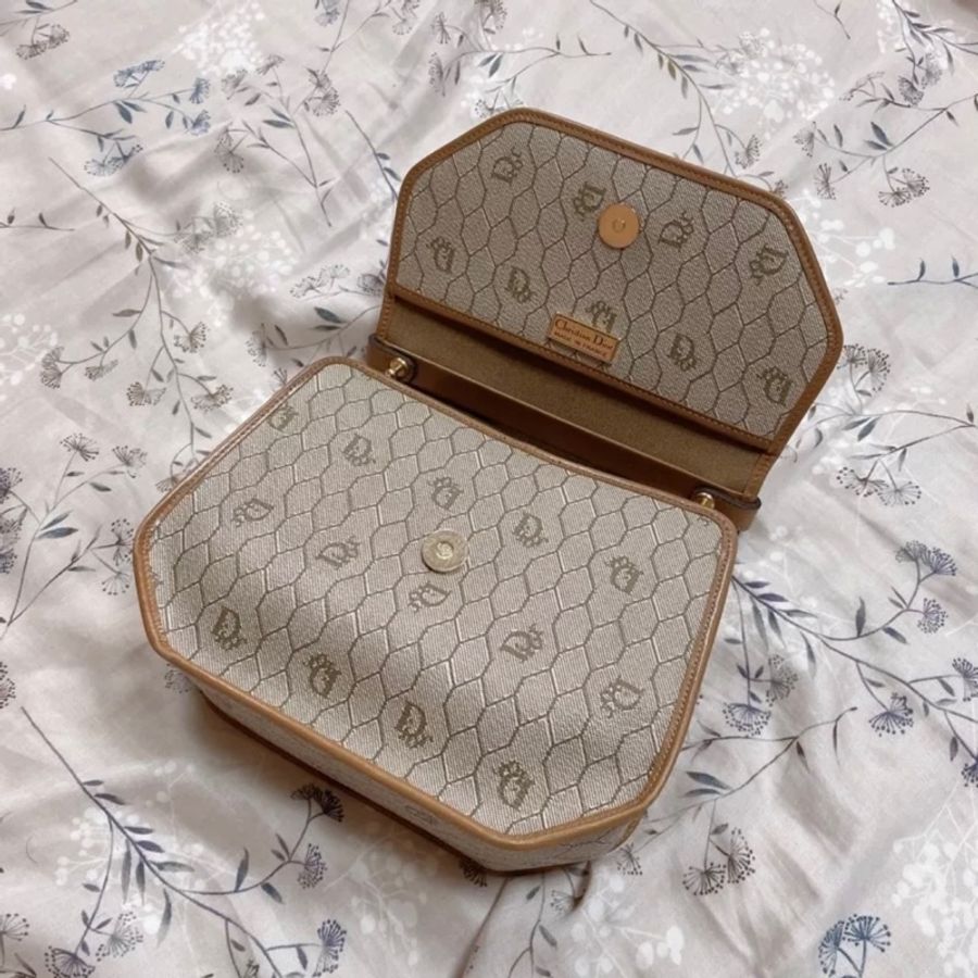 Dior 迪奧 米色焦糖蜂巢老花六角包 *Vintage中古商品-3