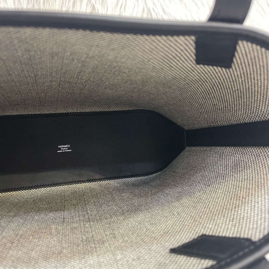 Hermes 黑白配色Cabas H En Biais 27新款H手提肩背兩用包 Z刻-18