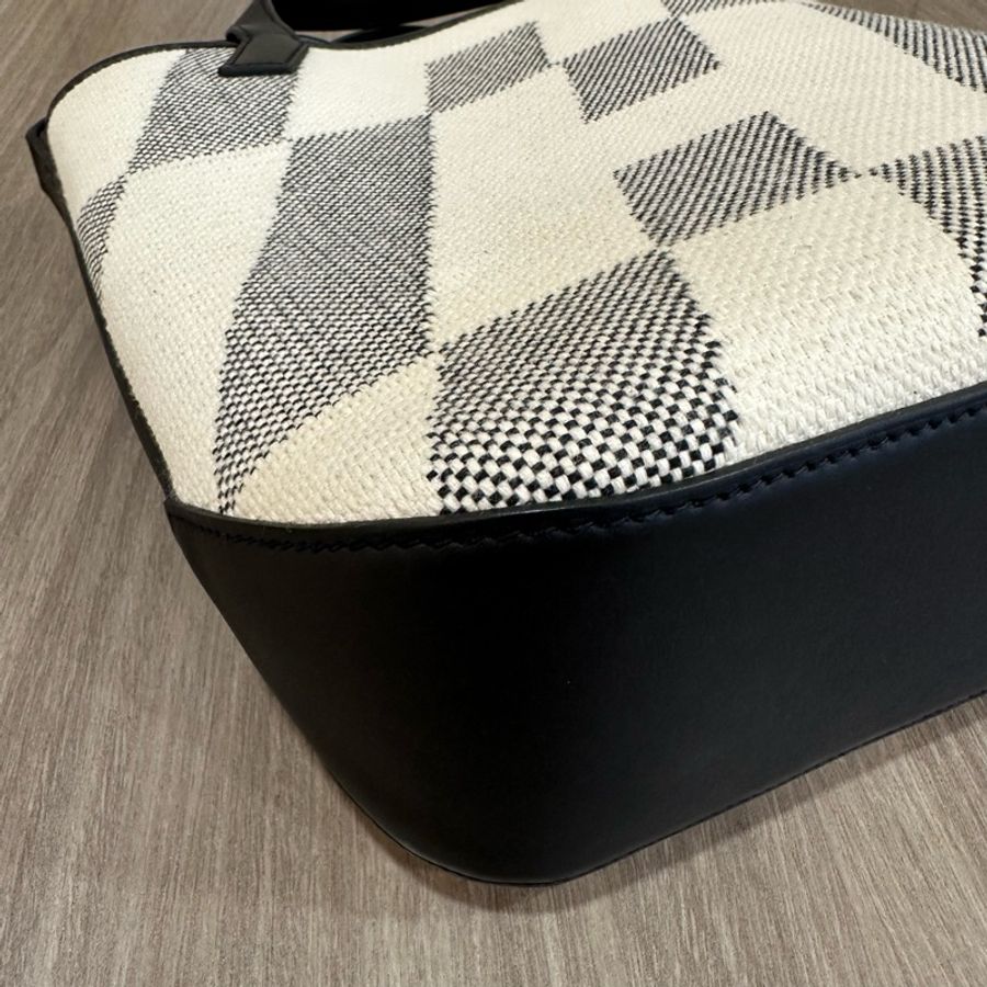 Hermes 黑白配色Cabas H En Biais 27新款H手提肩背兩用包 Z刻-28