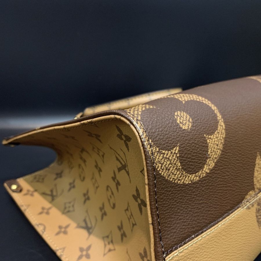 Louis Vuitton LV 老花字紋 中款 on the go 手提肩背購物二用包 M45321-8