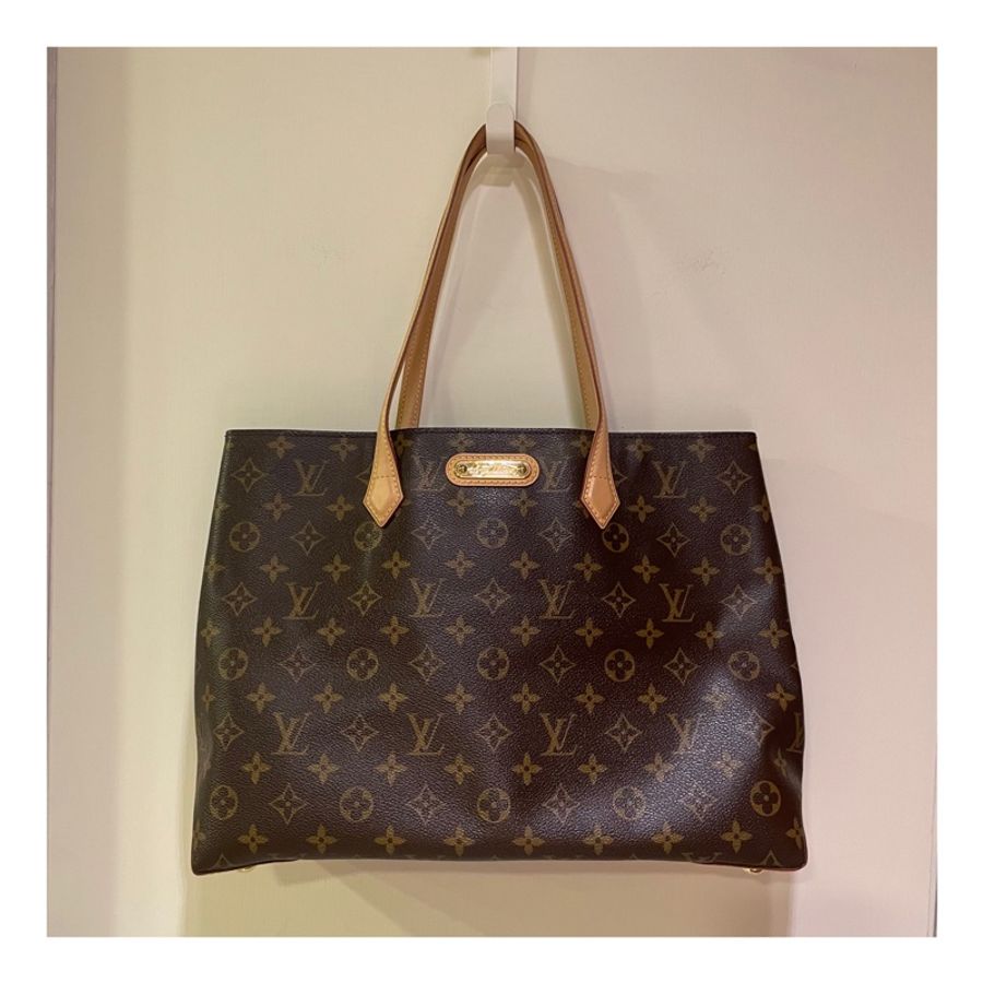 LV LOUIS VUITTON Monogram Canvas Wilshire MM 托特包 肩背包 手提包-0
