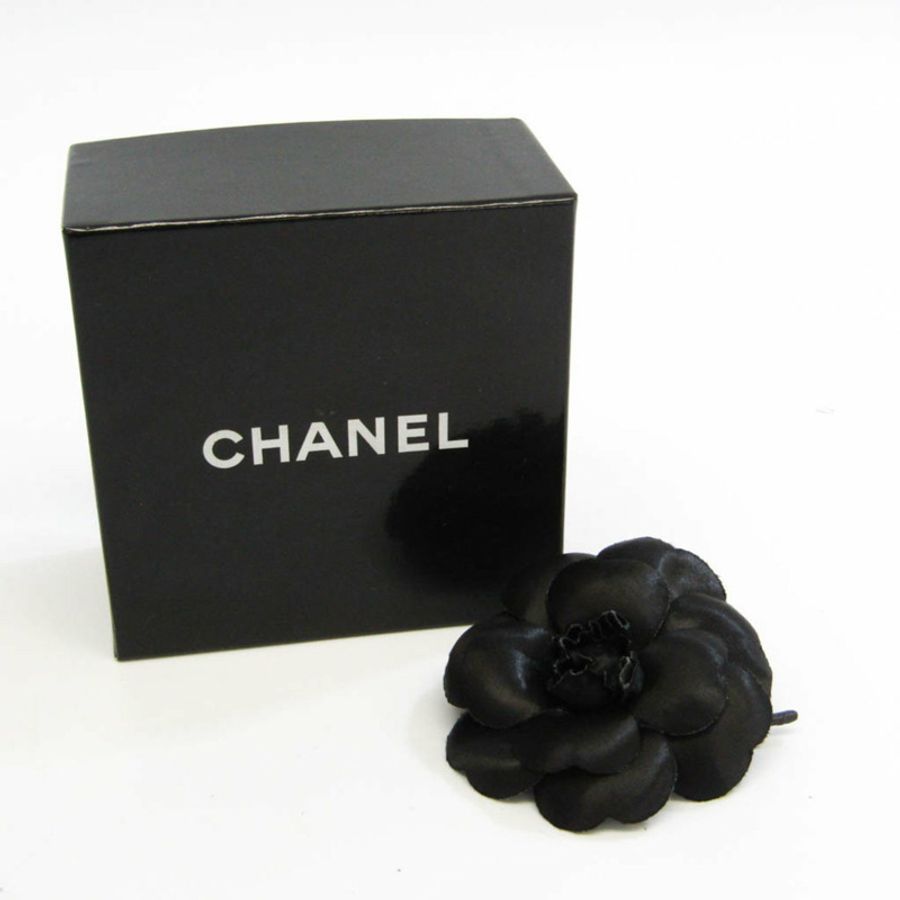 【日本直送】Chanel 山茶花緞面胸花黑色-7