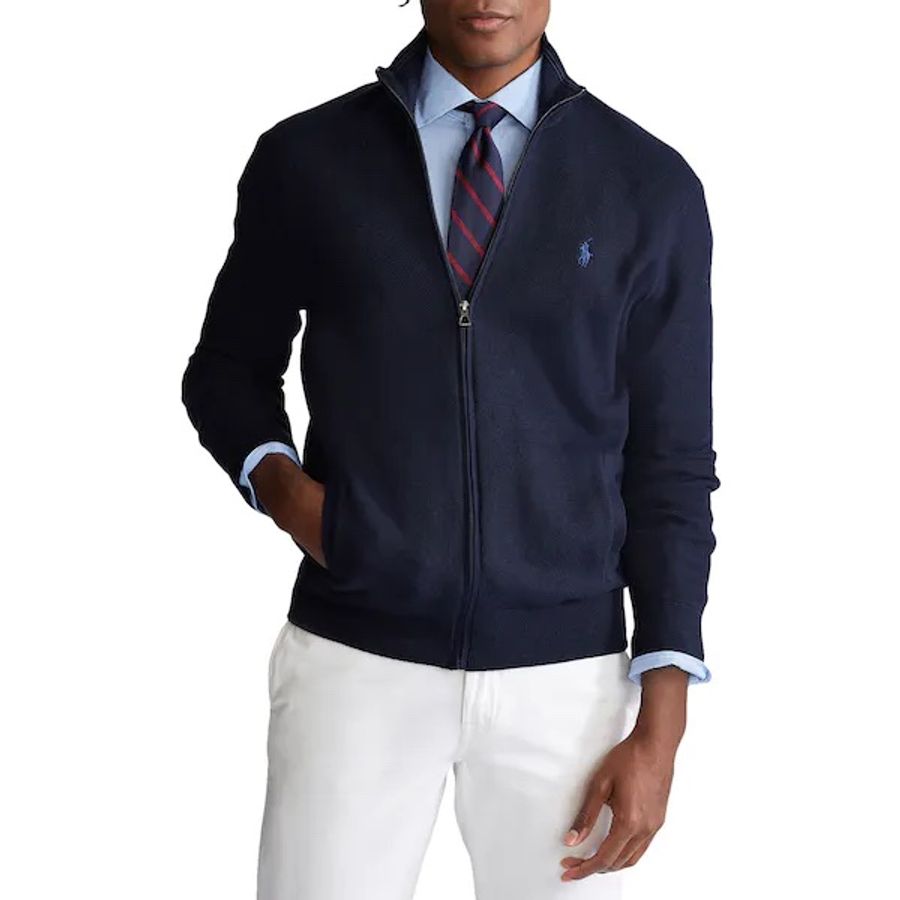Polo Ralph Lauren拉夫勞倫男士經典款針織拉鏈外套-0