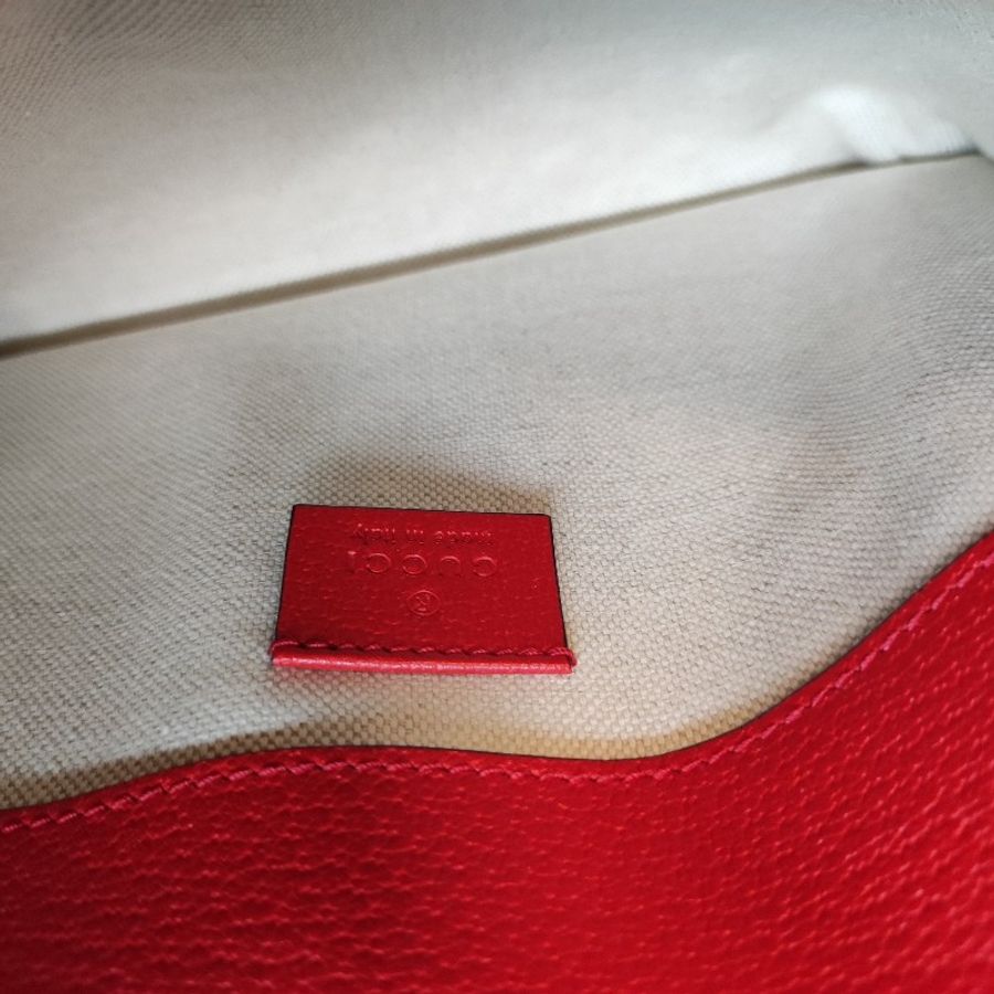 GUCCI 625233 限定款蘋果雙G印花胸口 腰包.紅邊 防刮牛皮-4