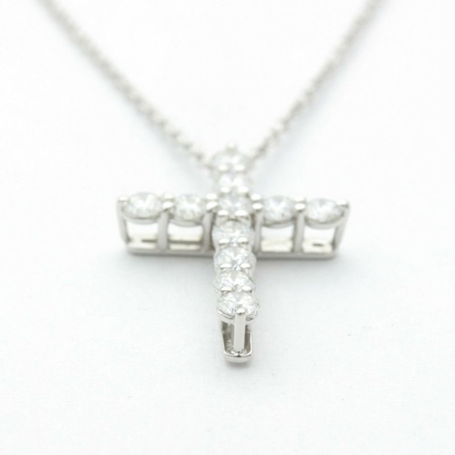 【日本直送】TIFFANY 小十字架項鍊鑽石鉑金 Pt950 吊墜項鍊 BF558529-3