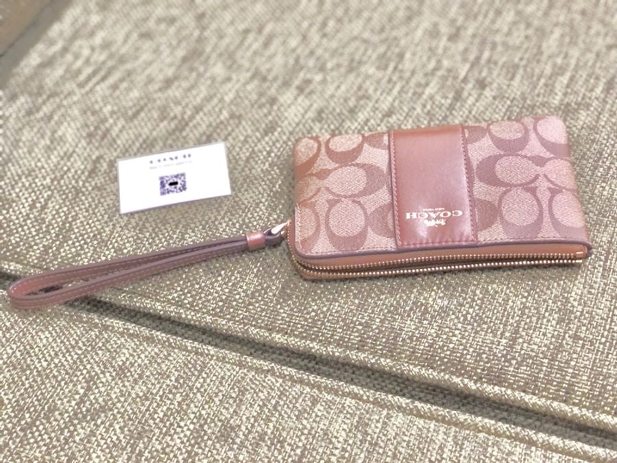 「豐饒時尚-美拉德風格Coach L型拉鍊皮夾」-8