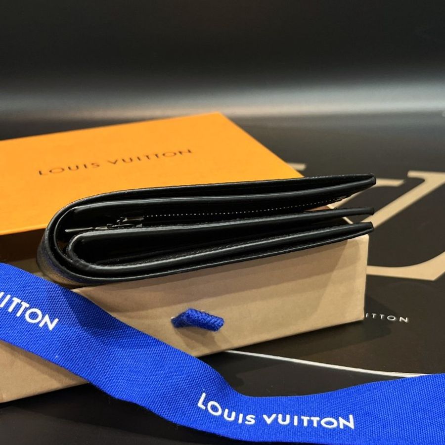 Louis Vuitton LV 黑色 棋盤格 晶片款式 二折對開短夾/皮夾-2