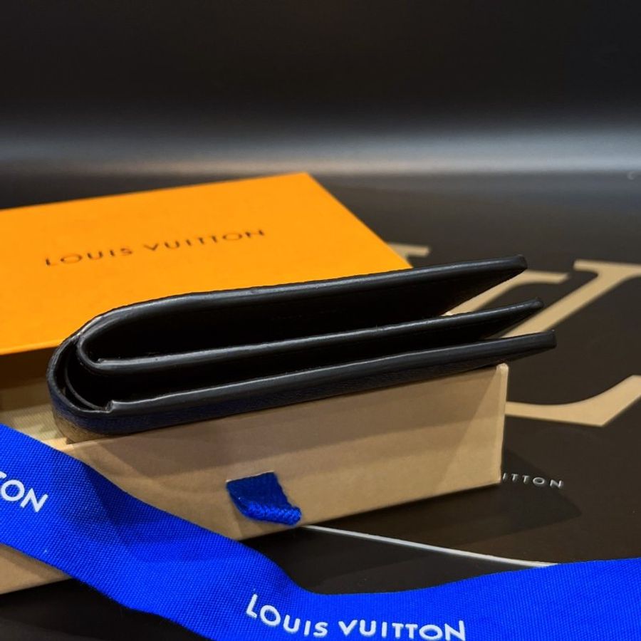 Louis Vuitton LV 黑色 棋盤格 晶片款式 二折對開短夾/皮夾-3