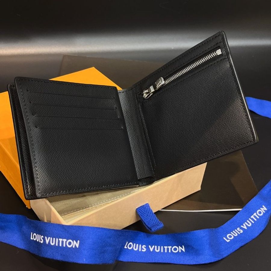Louis Vuitton LV 黑色 棋盤格 晶片款式 二折對開短夾/皮夾-5