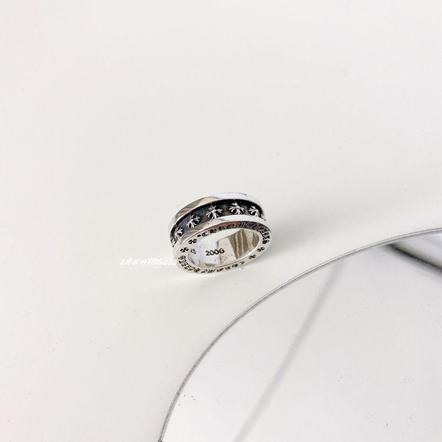 Chrome Hearts Mini CH plus 純銀戒指-0