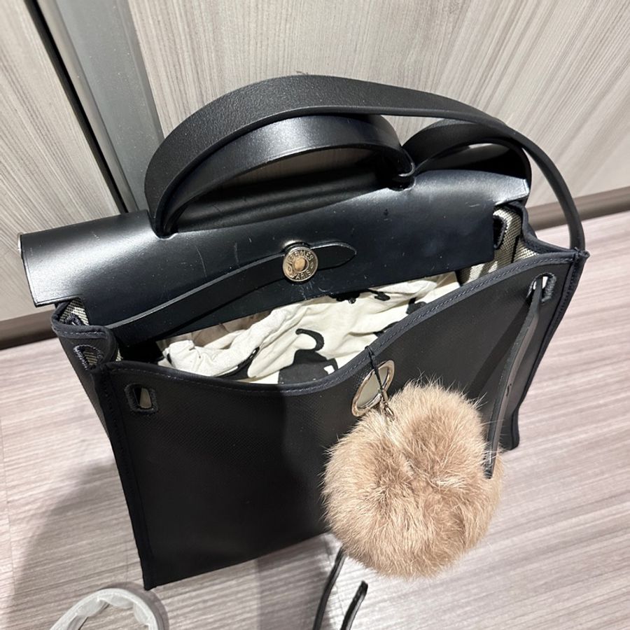Hermes Herbag 31 黑銀防水布(降價)-3