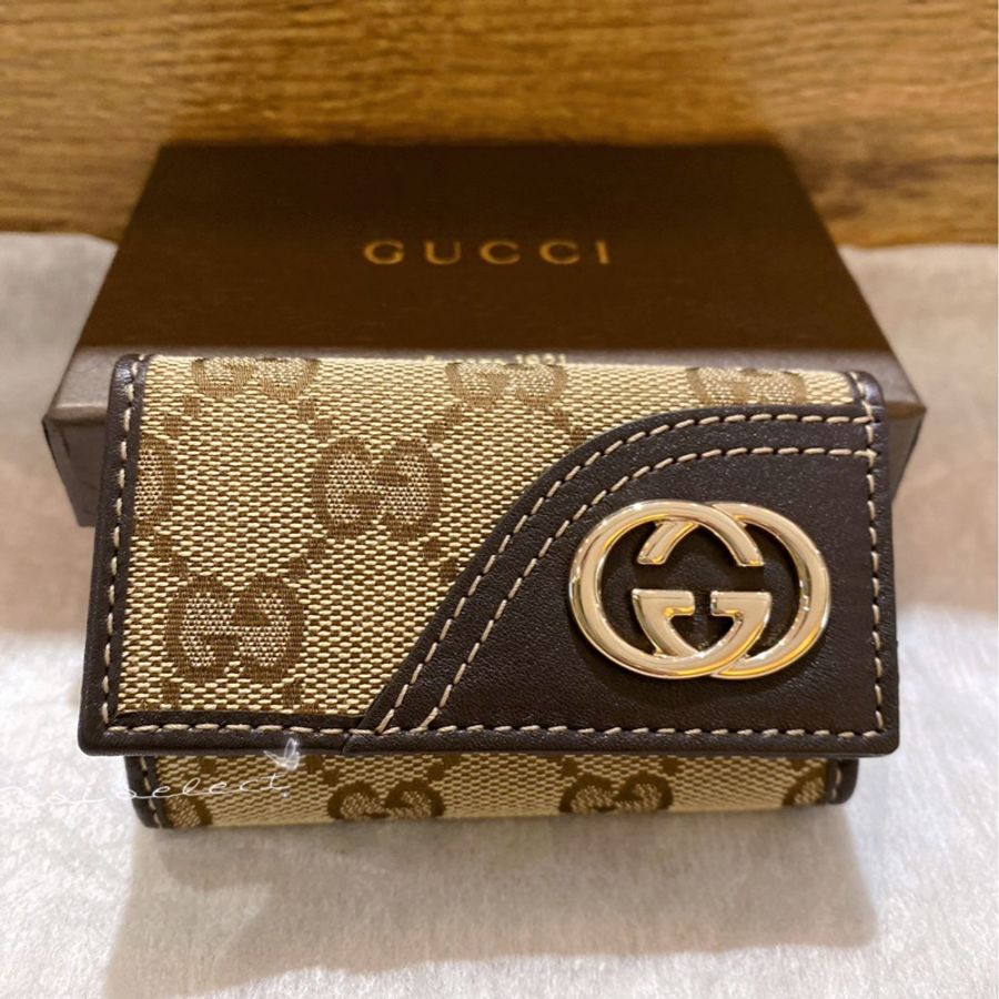 Gucci經典緹花鑰匙卡包-0