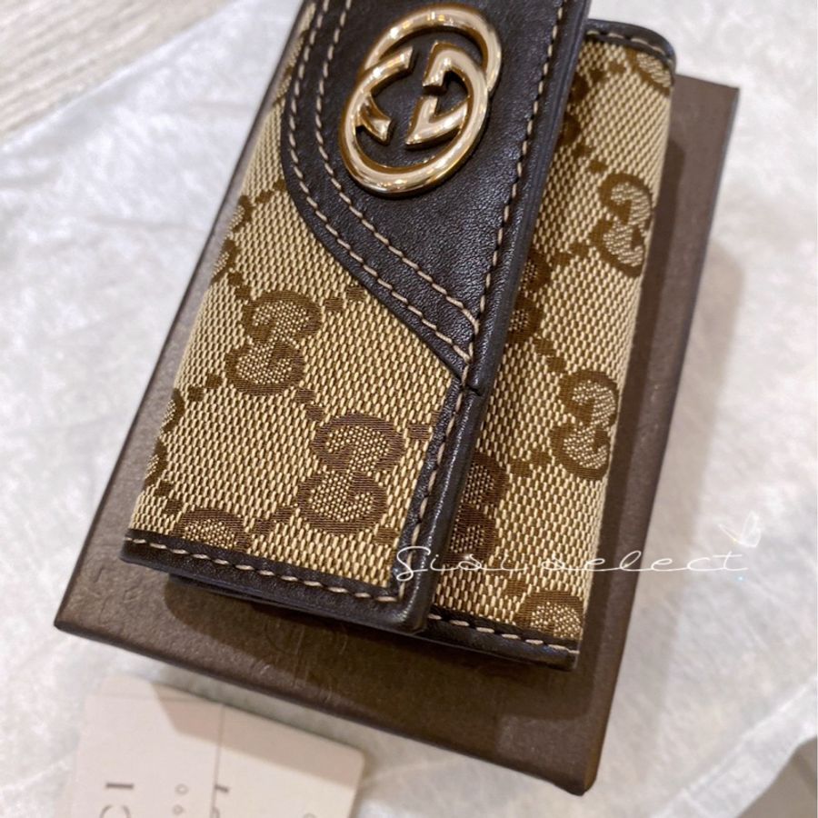 Gucci經典緹花鑰匙卡包-4