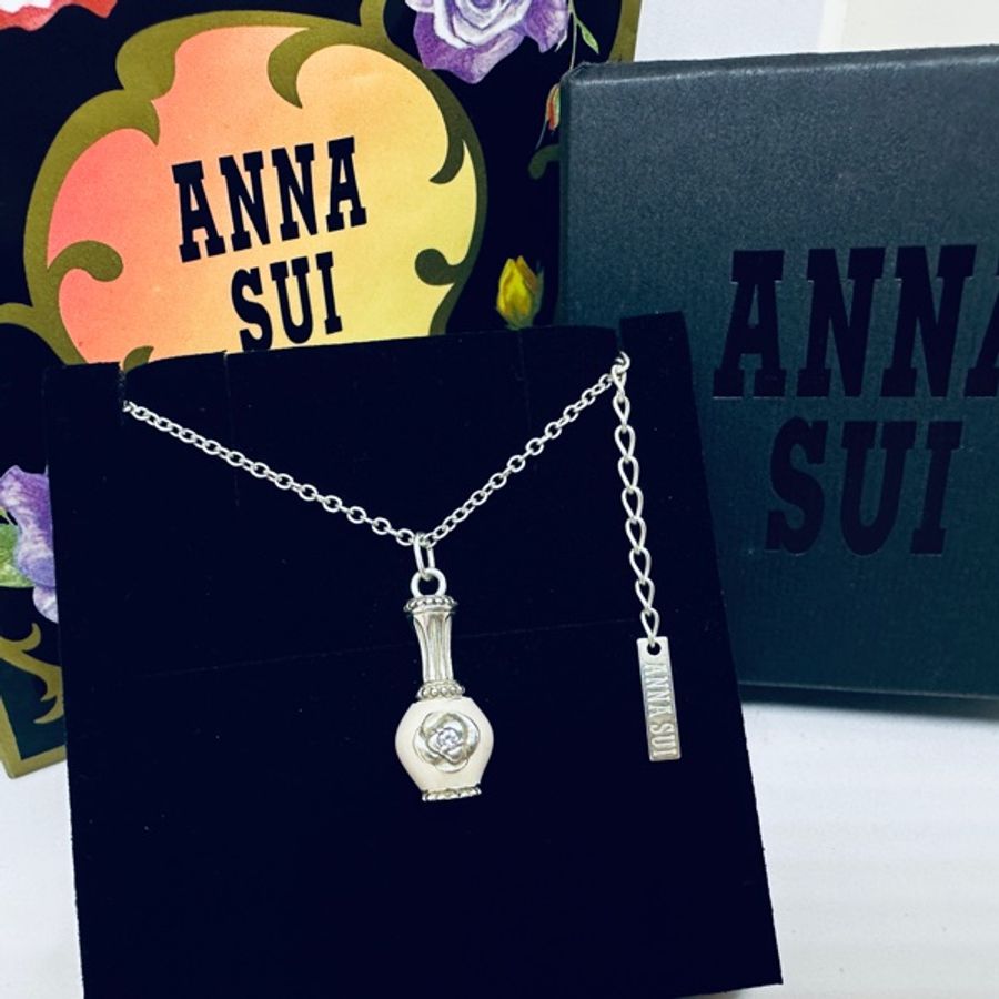 ANNA SUI安娜蘇珐瑯立體寶瓶925純銀項鍊-0