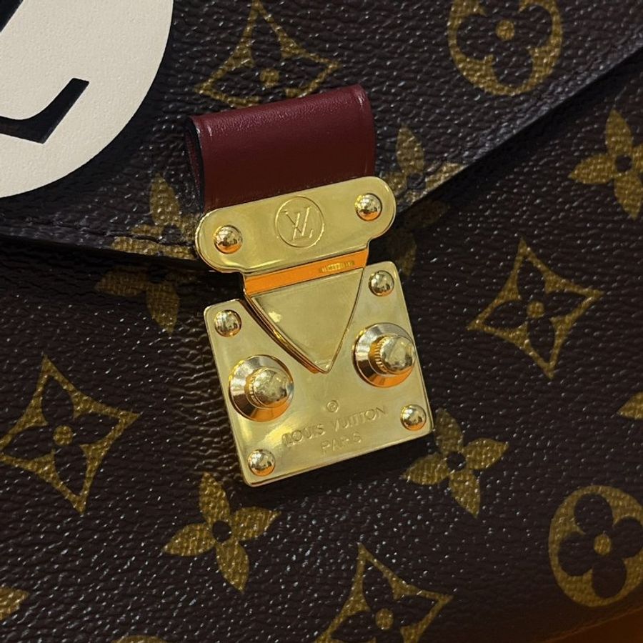 Louis Vuitton LV 老花字紋 編織手把 拼色 郵差包/斜背包/手提包-8
