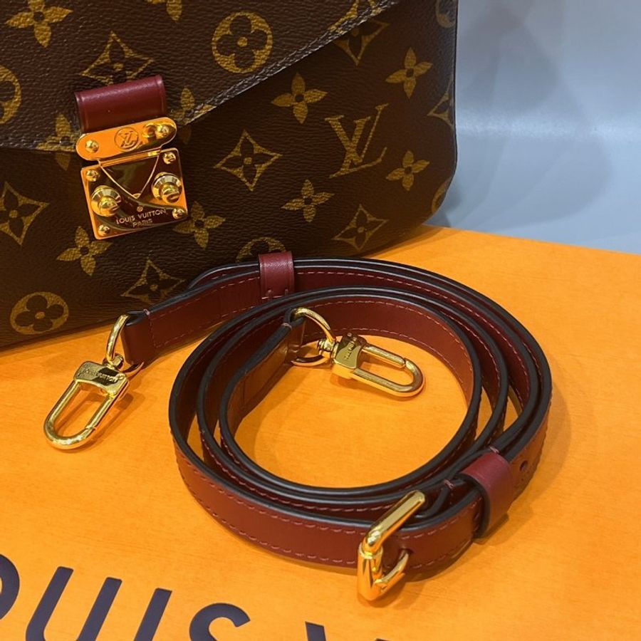Louis Vuitton LV 老花字紋 編織手把 拼色 郵差包/斜背包/手提包-10