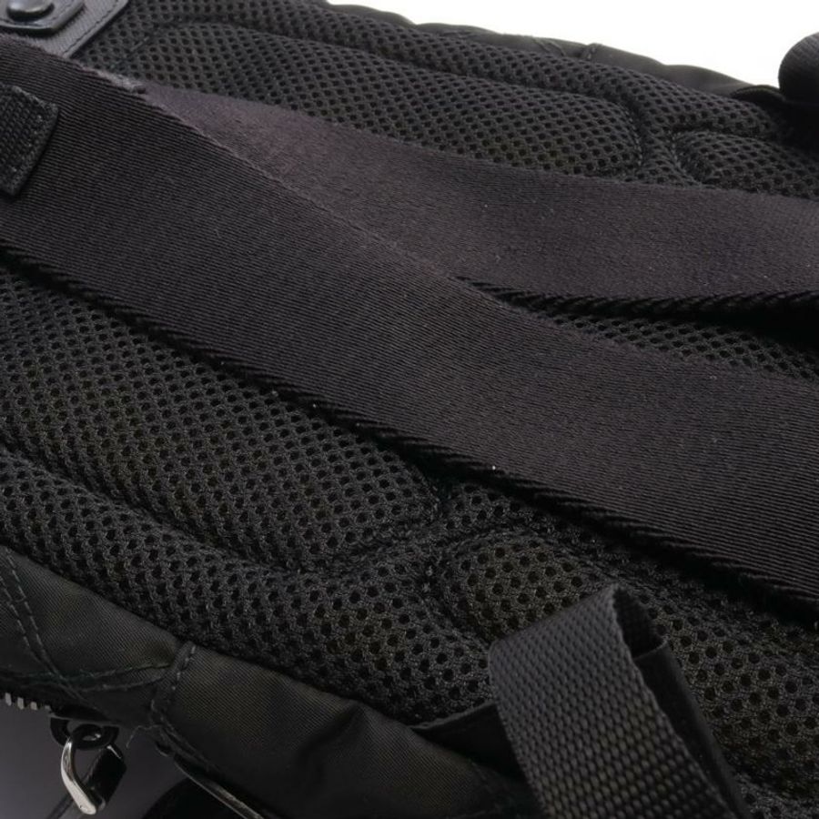 【日本直送】中古PRADA[B]TESSUTO IMPUNTU 雙肩包尼龍 兔毛 SAFFIANO皮 黑色-6