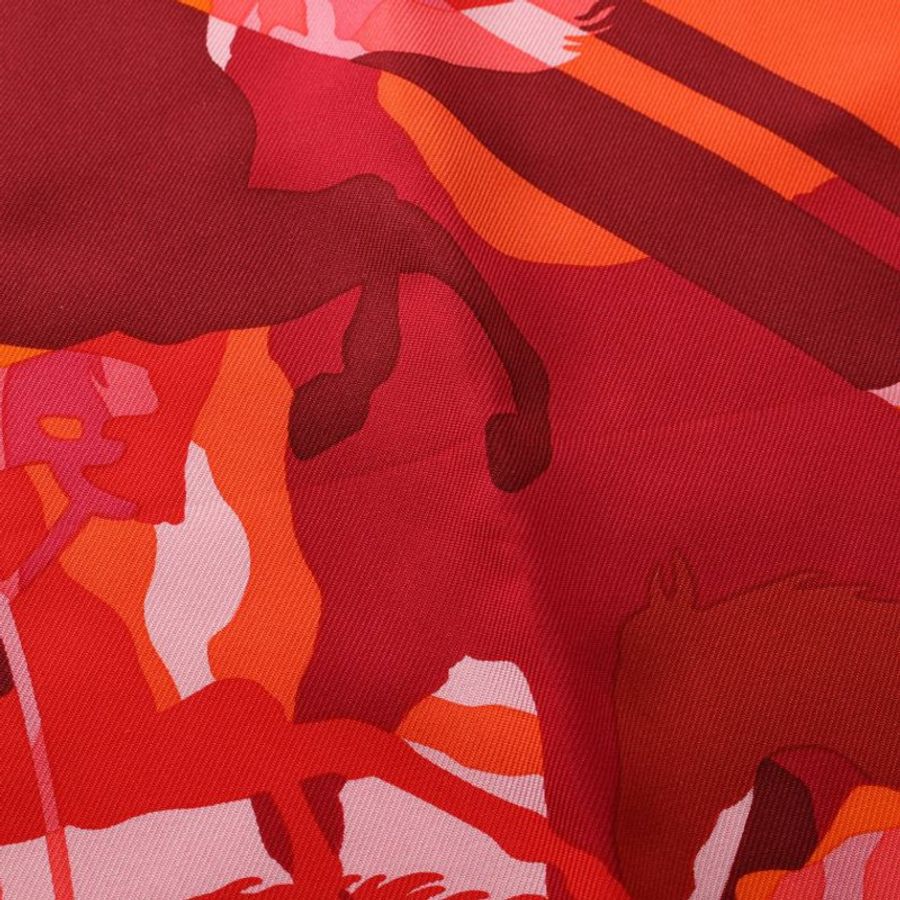 【日本直送】中古HERMES[B]方巾90「EX LIBRIS EN CAMOUFLAGE」 絲巾 絲 粉色 紅色 多彩色-3