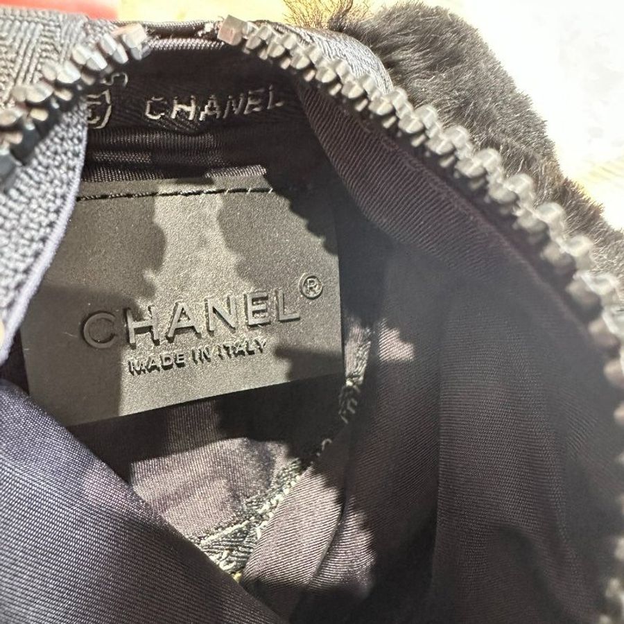 Chanel Vintage Sport 運動系列 - 黑色兔毛圓筒腋下包-7