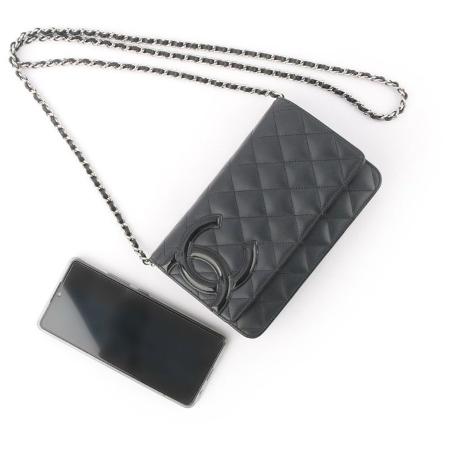 CHANEL 小牛皮康朋系列 WOC鍊包(黑色)-4