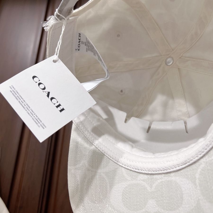 Coach Signature Hat 白色老花棒球帽-2