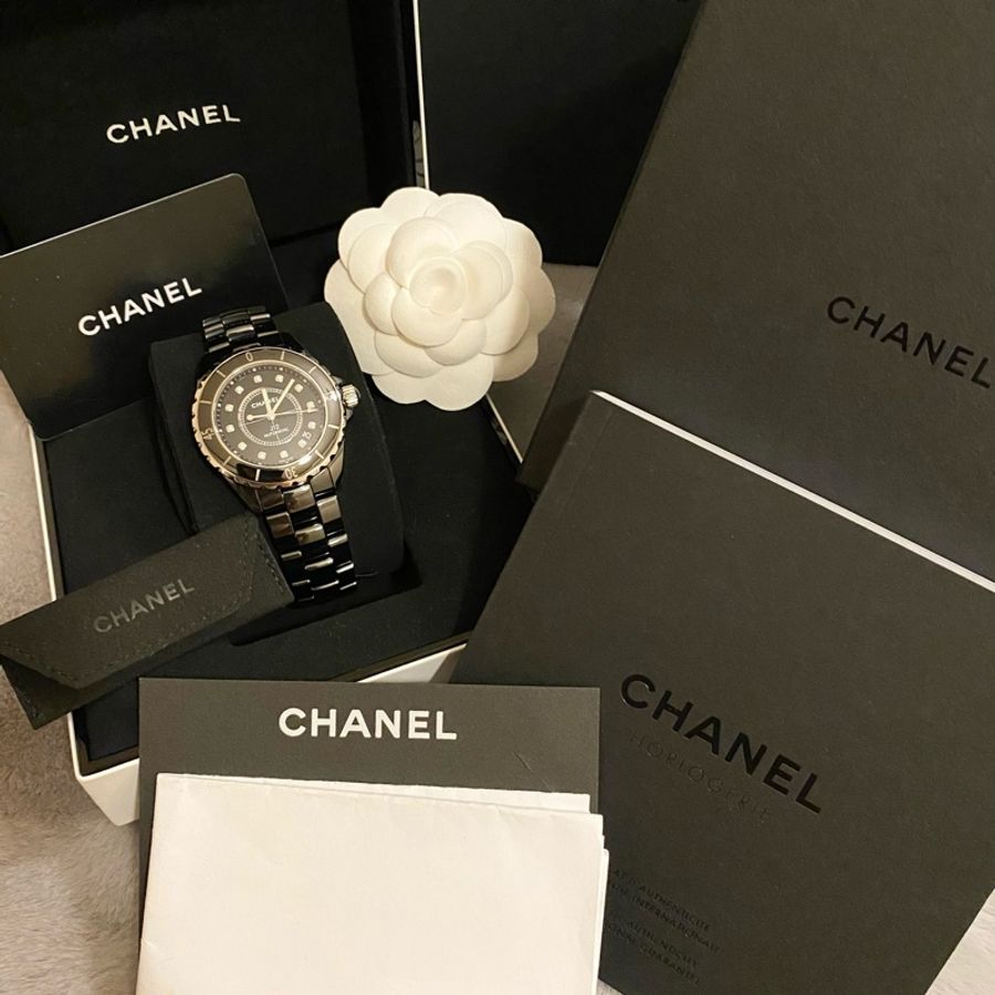 保證專櫃真品 新款錶扣❤️配件齊全、附保固 98成新 12鑽 38mm Chanel 香奈兒 J12 機械錶-1