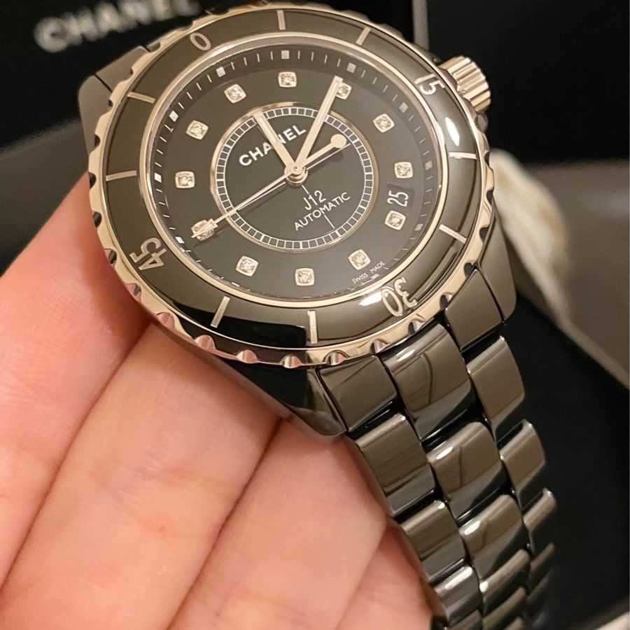保證專櫃真品 新款錶扣❤️配件齊全、附保固 98成新 12鑽 38mm Chanel 香奈兒 J12 機械錶-2