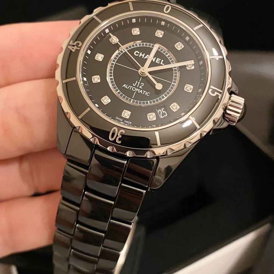 保證專櫃真品 新款錶扣❤️配件齊全、附保固 98成新 12鑽 38mm Chanel 香奈兒 J12 機械錶-3