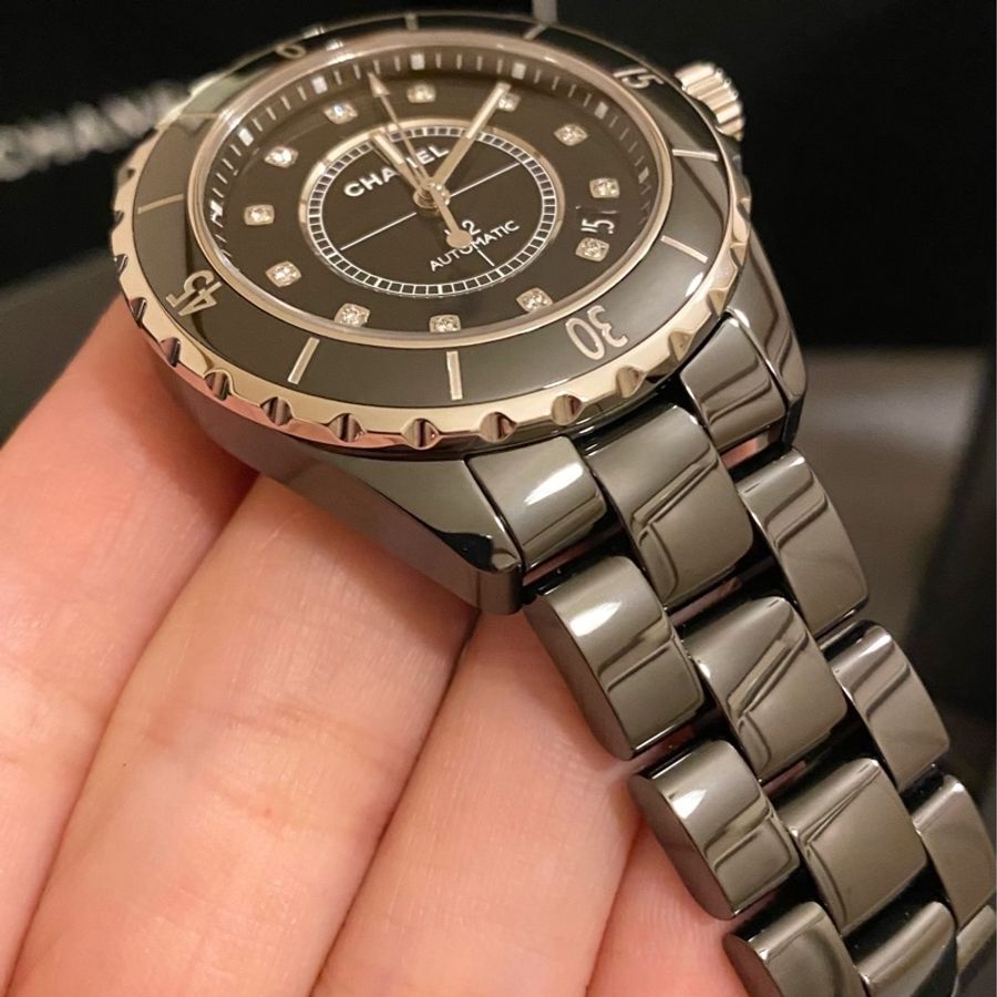 保證專櫃真品 新款錶扣❤️配件齊全、附保固 98成新 12鑽 38mm Chanel 香奈兒 J12 機械錶-4