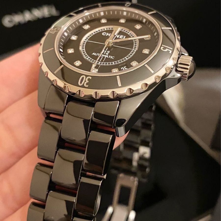 保證專櫃真品 新款錶扣❤️配件齊全、附保固 98成新 12鑽 38mm Chanel 香奈兒 J12 機械錶-6