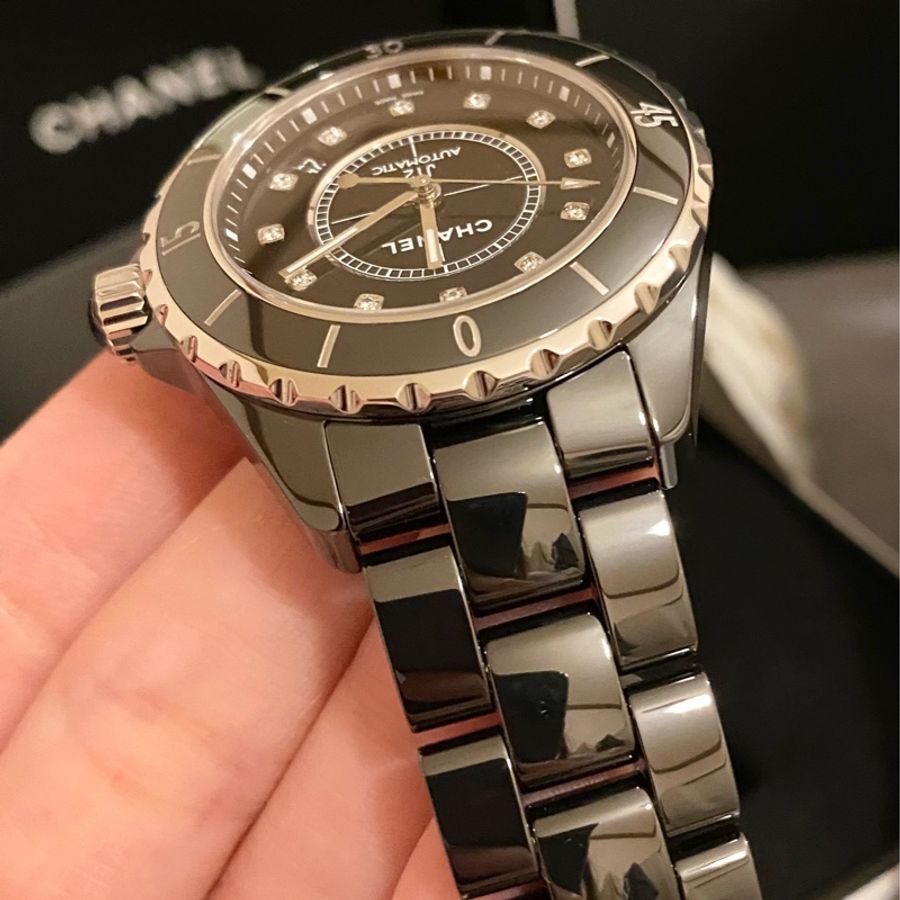 保證專櫃真品 新款錶扣❤️配件齊全、附保固 98成新 12鑽 38mm Chanel 香奈兒 J12 機械錶-8