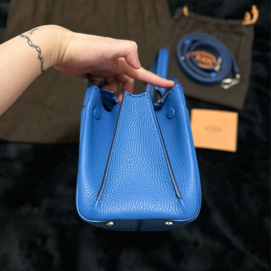 TOD’S 天空藍 Stella Top Zip Mini 手提/側肩包-2