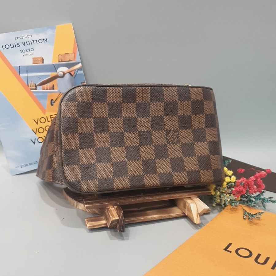 Louis Vuitton LV 咖色棋盤格 蛋蛋胸口包/腰包/斜背包-0