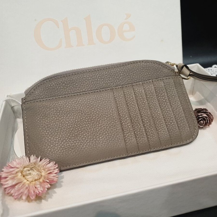 CHLOE 克洛伊 大象灰 全皮 七卡零錢包/卡包/皮夾-1