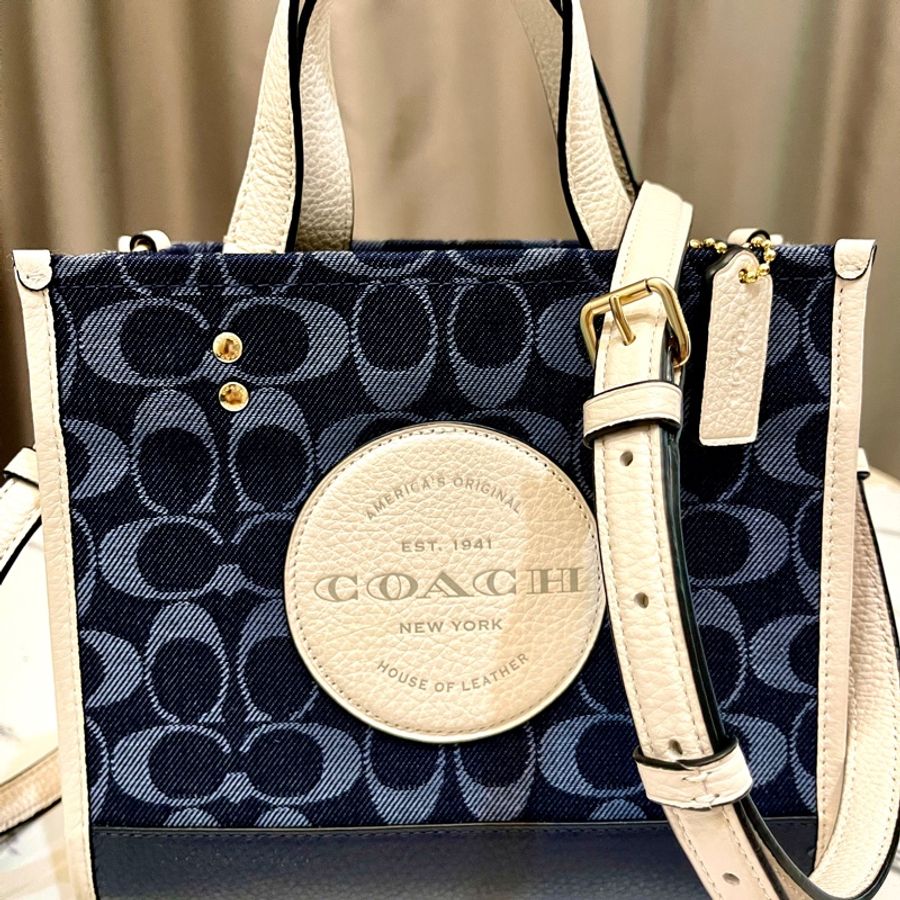 ✨Coach✨香布蕾🌹手提/斜背小托特🪻氣質藍紙袋包-6