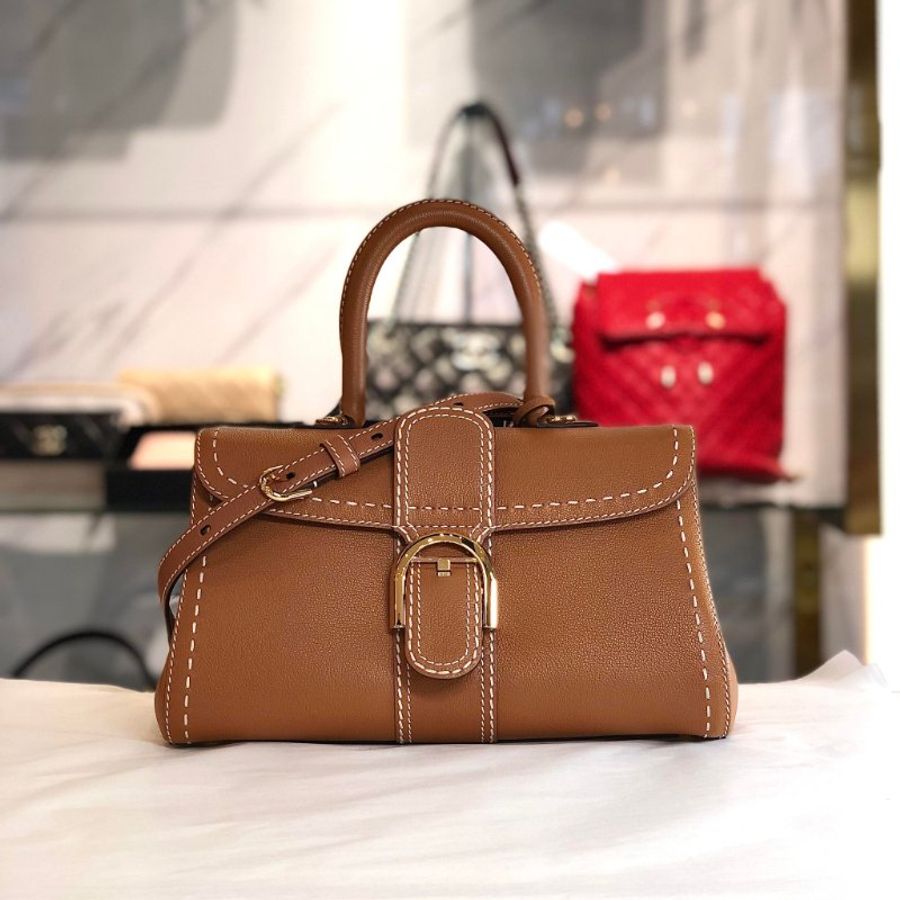 Delvaux 牛皮手提兩用包 駝色//全新商品-0