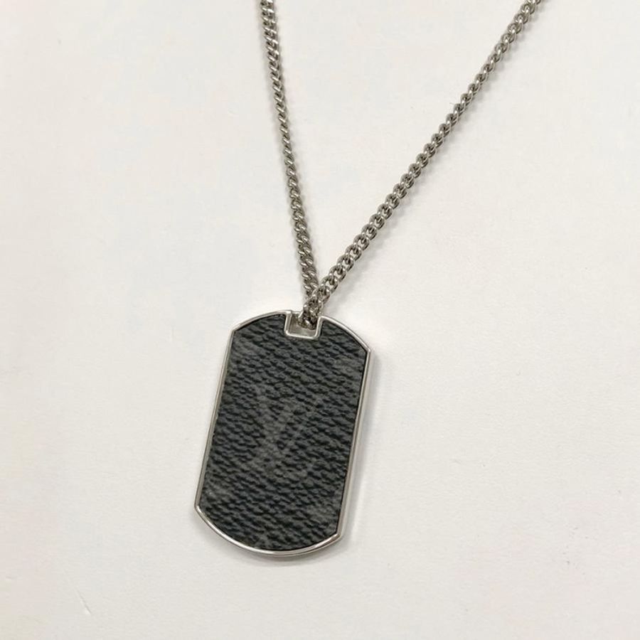 louisvuitton路易威登LV男款帥氣經典Monogram黑色掛飾項鍊 項鏈-0