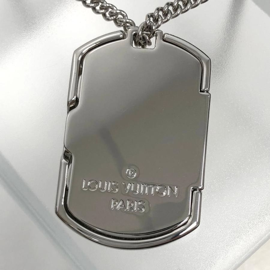 louisvuitton路易威登LV男款帥氣經典Monogram黑色掛飾項鍊 項鏈-3