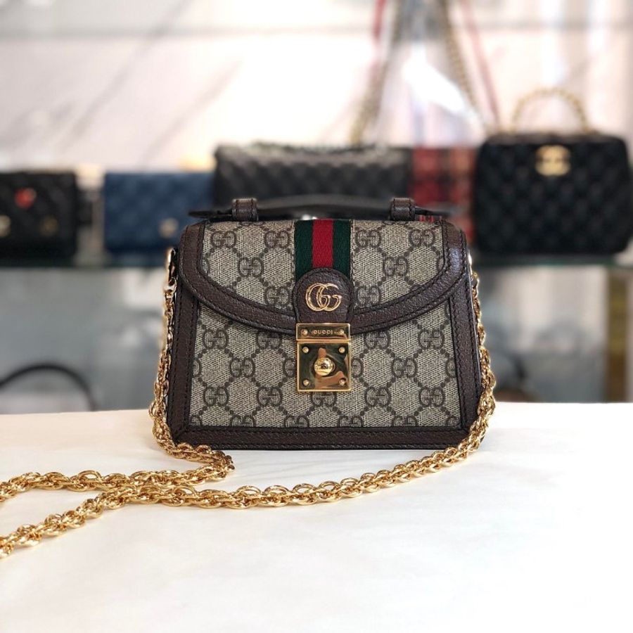 GUCCI Ophidia GG 迷你肩背包 手提 鏈包//全新商品-0