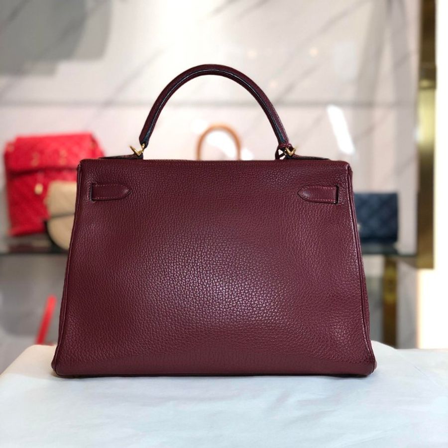 HERMES KELLY 32CM 馬鞍紅 金釦 // 二手商品-2