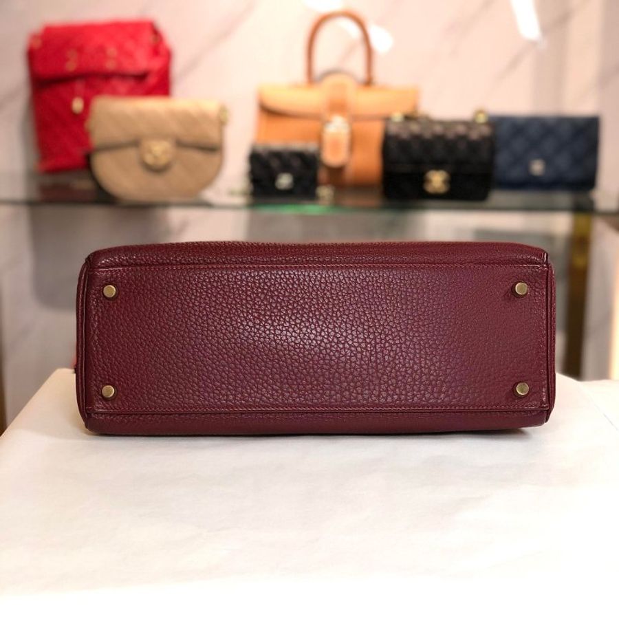 HERMES KELLY 32CM 馬鞍紅 金釦 // 二手商品-3