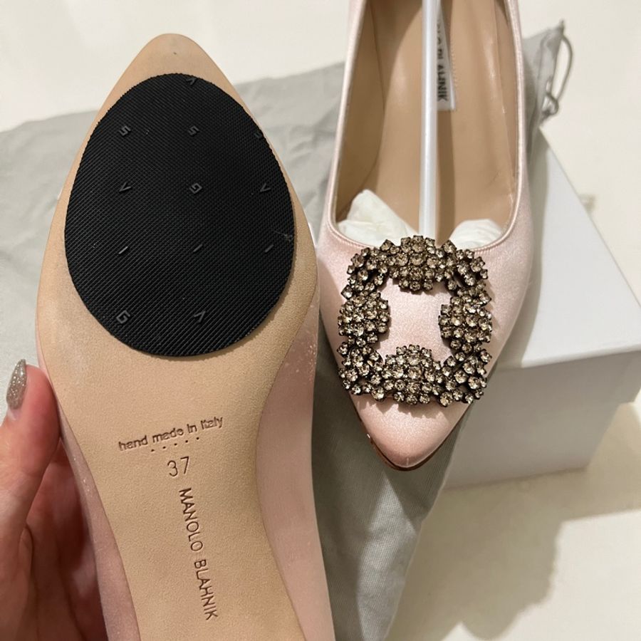 Manolo Blahnik 粉色缎面中跟鞋 23.5-4