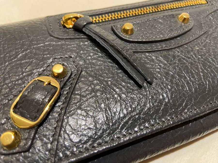 Balenciaga 巴黎世家 CONTINENTAL經典款鐵灰金扣長夾-8